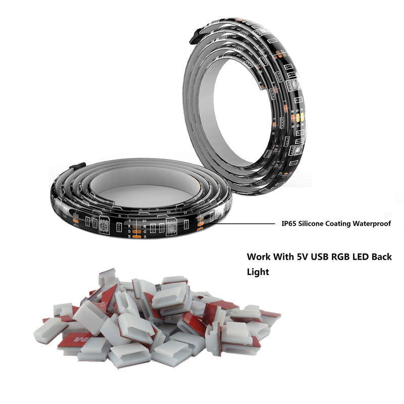 LED Strip Light Clips self Adhesive mounting Brackets Cable Clamp for 8-10mm Width IP65 led Strip Light Cable Clips Wire Holder for Dash cams,Network Cables 100Pack White