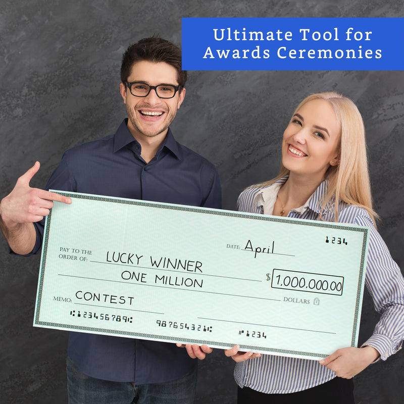 Giant Check (32 x 13.5 inches) - Large Fake Check Award - Big Checks for Presentations - Oversized Checks for Presentation Large (32 x 13.5 in)