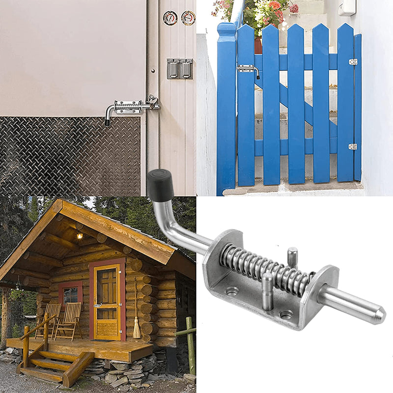1PCS Spring Loaded Latch,Stainless Steel 304 Security Barrel Bolt Latch Trailer Gate Pin Lock Heavy Duty Tone Spring Latches Door Cabinet Hing (Length:135mm) length:135mm