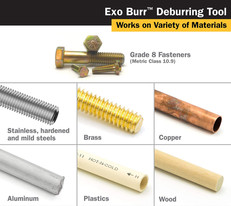 Titan 51951 EXO Burr External Deburrer and Chamfering Tool for 7/64 to 7/16-Inch (4-12mm) Threads