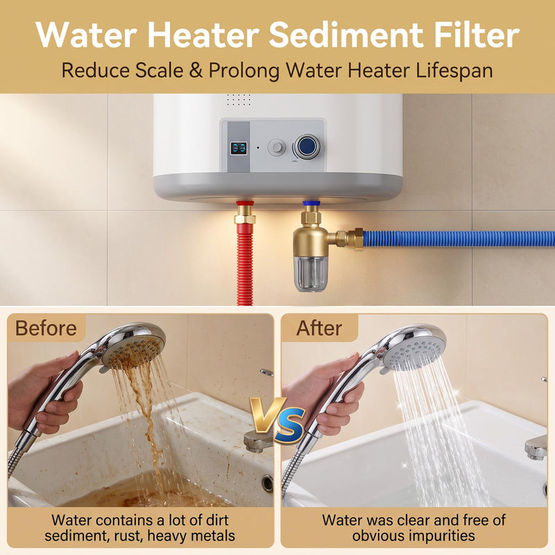 Washing Machine Inline Water Filter 2 Pack, Brass Sediment Filters