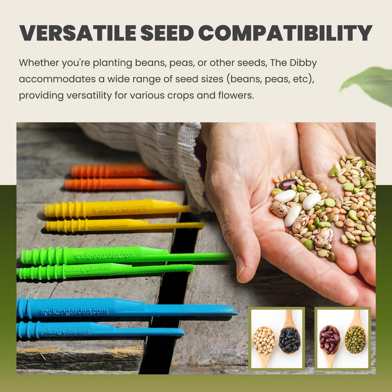 Dibby Seed Sowing Garden Tool Dibber Planter Transplanter – Sow Seeds at the Right Depth – Easily Transplant Delicate Seedlings (Dibby XL) Yellow Dibby XL