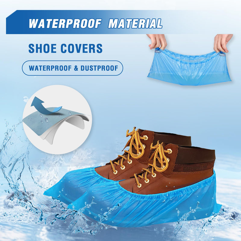 ProtectX Disposable Shoe & Boot Covers, XL Extra Large, 100-pack (50 pairs), Waterproof, Slip Resistant, Durable CPE plastic, Fits up to Men’s 14 US Size and All Women’s US Size Shoes CPE X-Large 100PK
