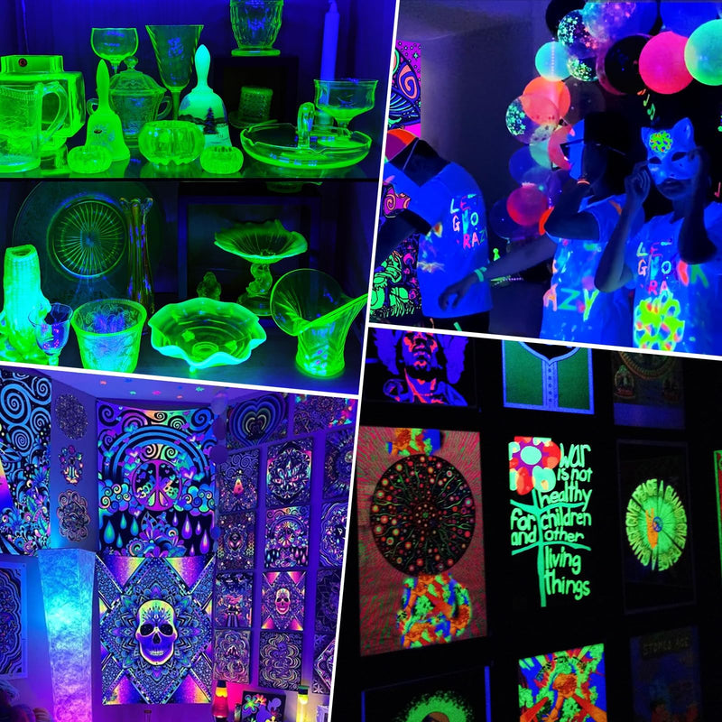 42W LED Black Light Bar, IP66 Waterproof Blacklight Bar with 6ft Cord+Plug+Switch, Black Lights for Glow Party, Fluorescent Poster, Body Paint, Birthday, Halloween, Bedroom, Classroom 42W-1Pack