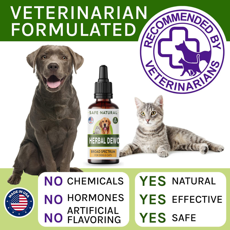 TwoFurFinds Liquid Herbal Cleanse for Cats and Dogs - Homeopathic Parasite Control for Pets of All Breeds and Sizes - Puppy and Kitten - USA-Sourced Ingredients - Preventative or Reactive - 2oz 2.0 Fl OZ - PawsPlanet Australia