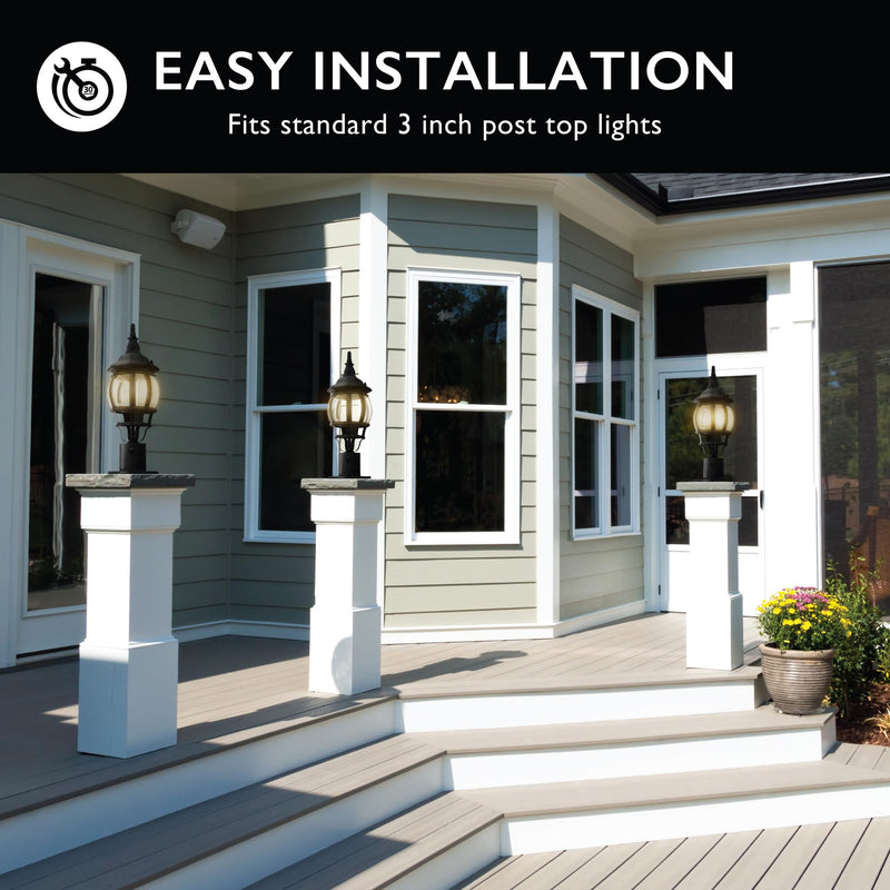 Standard 3-Inch Diameter Outdoor Pier Base, Weather-Resistant Aluminum for Porch, Patio, and Deck – Design House, 588004 Traditional Accessories Pier Base 3.5" Black