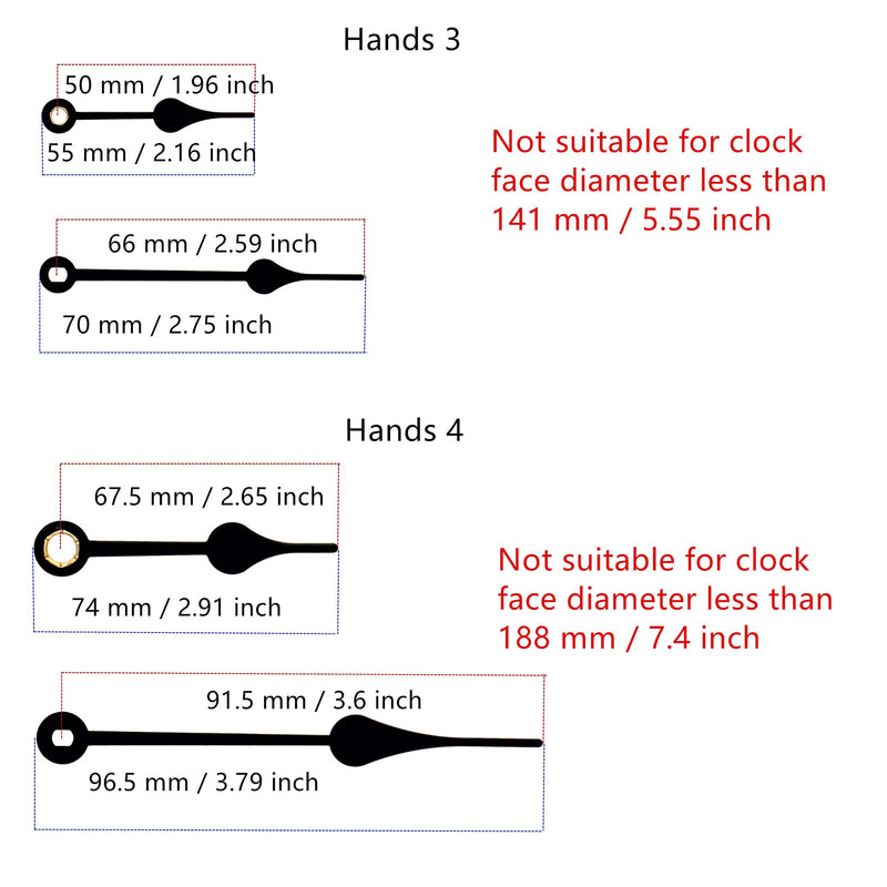 TIKROUND Include Hands Quartz DIY 12888 Wall Clock Movement Mechanism Battery Operated DIY Repair Parts Replacement thread length 13/64 inch Black
