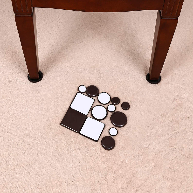 Ezprotekt Round Brown 16 Value Pack Self-Stick Furniture Sliders 2-1/8" Furniture Moving Pads Heavy Duty Adhesive Furniture Movers for Carpet Chair Glides Chair Slider for Carpet (Brown, 16 Pack) 2 1/8"
