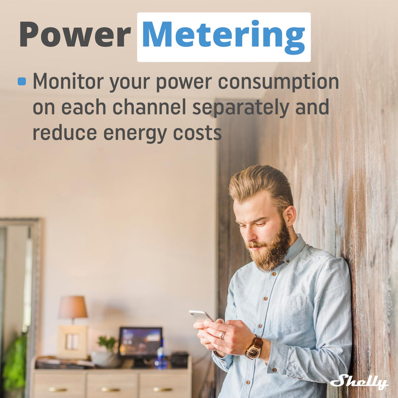Shelly 2PM Gen3 | WiFi 2-Channel Smart Relay Switch with Power Metering | Home Automation | Roller Shutters, Blinds, Gates Control | Remote Control | Alexa & Google Home | iOS Android App