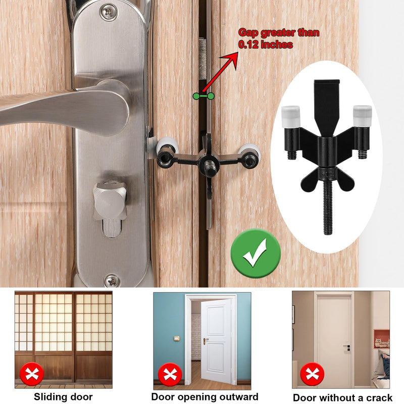 Portable Door Lock Upgraded Stoppers, Hotel Doors Locks for Travelers Safety Locker Jammer Security Devices from Rooms Inside Travel Home Apartment Bedrooms Essentials Reinforcement for Women 1 Pack