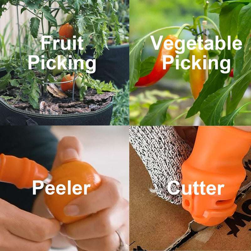 12 Pcs Gardening Thumb Knife Cutter Set, Finger Cutter with Anti-Cutting Finger Protector, Thumb Cutter Knife for Vegetable Garden, Harvesting and Deadheading, Present for Gardeners