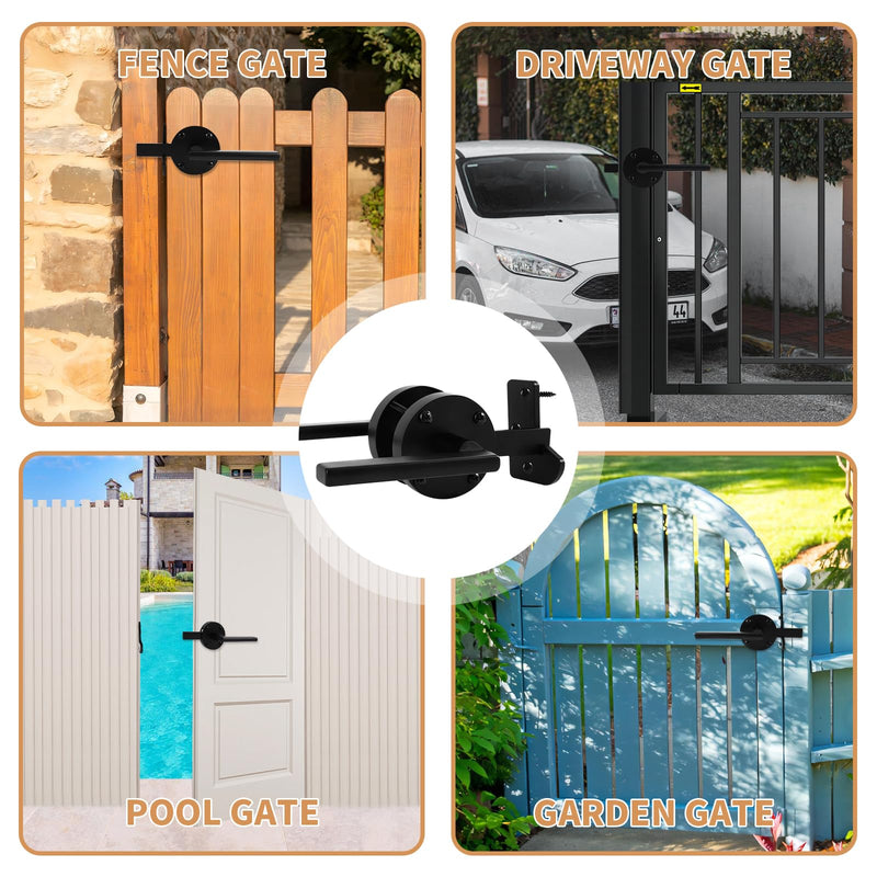 Two Sided Gate Latch,Gate Latch for Outdoor Fence, Wooden Gates, Pool Gates, Backyards, Gardens; They can Also be Used as Door Handles and Two-Way Door Locks, Gate Hardware.