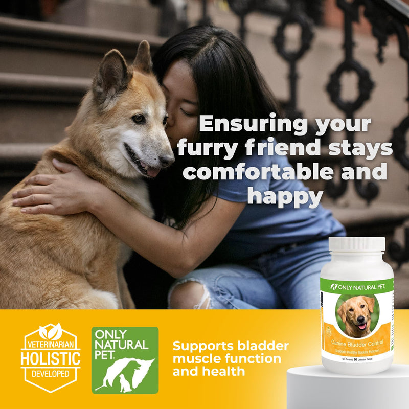ONLY NATURAL PET Canine Bladder Control - Senior Dog Care Supplement - UTI, Urinary Tract Health, Incontinence Support w/Cranberry Extract | Pills, Vitamins, 90 Chewable Tablets (Natural Turkey) - PawsPlanet Australia