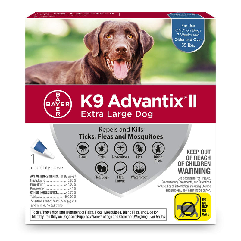 K9 Advantix II Flea and Tick Prevention for Extra-Large Dogs, Over 55 Pounds - PawsPlanet Australia