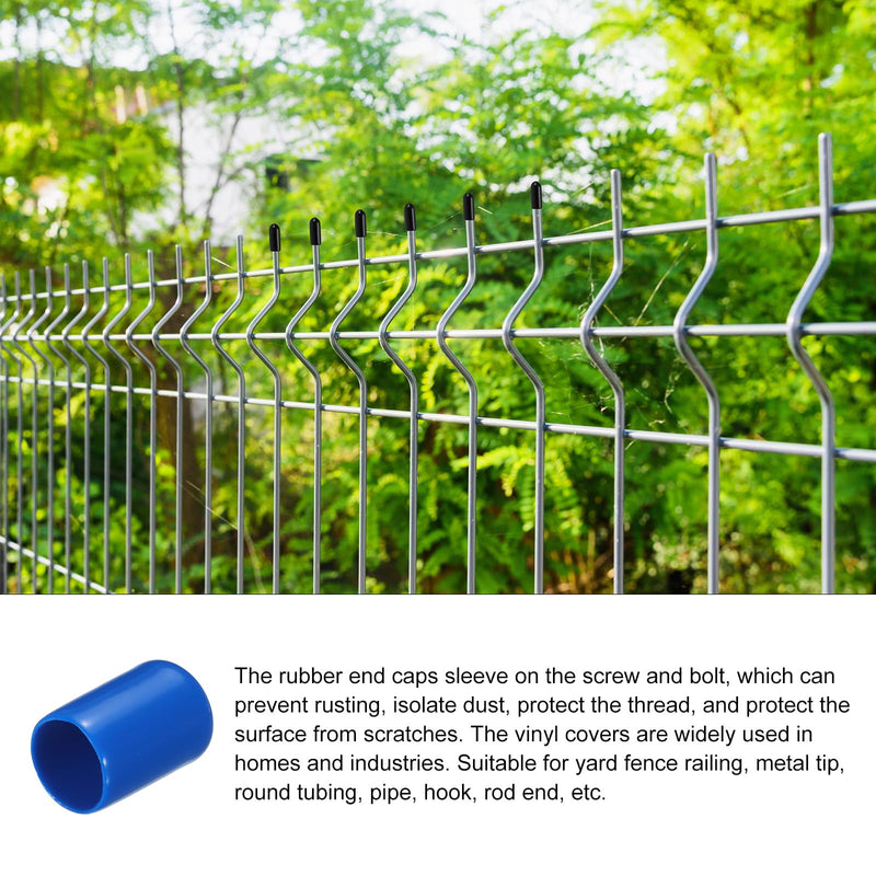 20 Pack Screw Thread Protector Cover Rubber End Caps, [for Screw, Bolt, Rod End Cap] - 1/2 inch(13mm) Inner Dia/Blue 13mm 20
