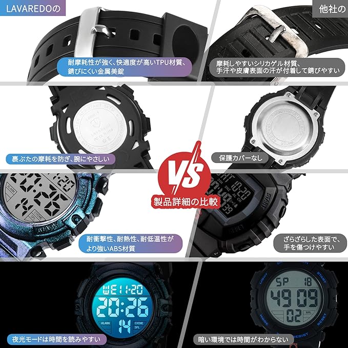 Kids Watch Boys Digital Boys Sports Watch Outdoor Multifunction 50M Waterproof Alert Date Day Display, 04-indigo blue - NewNest Australia