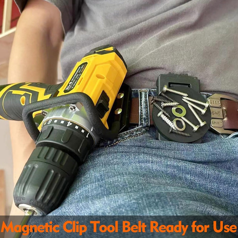 MUTUACTOR Tool Holster Belt Clip,Heavy-Duty Magnetic Tool Holder for Belt Clip,Non-Slip Strong Magnetic Clip Tool Belt Accessories for Hammer Screwdrivers Adjustable Wrench Magnetic Tools Hardware Belt Clip X1