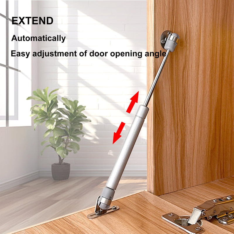 4 Pack 100N/22LBS Drop Down Gas Struts for Downward Flap lid Slowly Down,Spring Hinge, Downturn Door Buffer Retractable Cabinet Door Metal Head Gas Spring Support Silver-4pcs