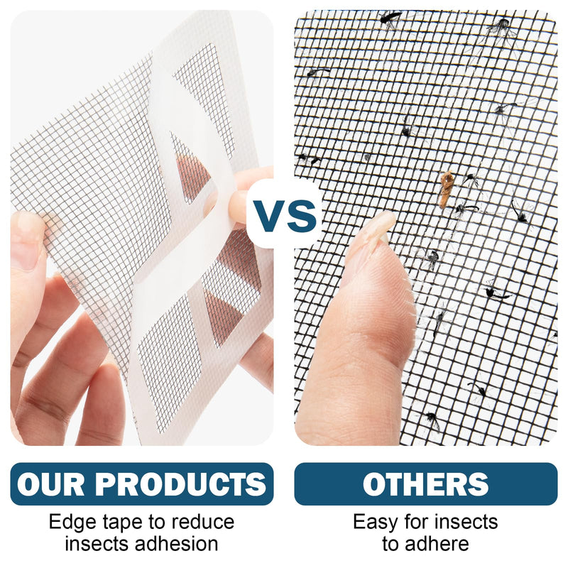 24 Sheets Window Screen Patches Repair Kit, 4 Sizes Window Screen Repair Tape, Strong Adhesive, Fiberglass Quick-Access (Black) Black-24Pcs(4"x 4")