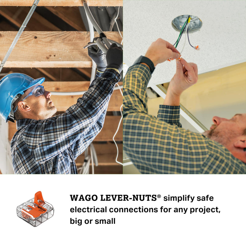 WAGO 221-413 Lever-Nuts - 3-Conductor Compact Splicing Connectors (10-Pack) Clam Shell - NewNest Australia