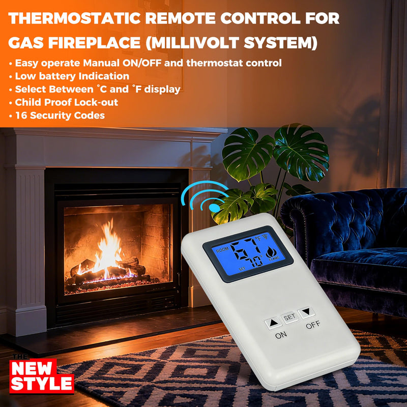 The Remote Control ON/Off and Thermostatic Kit for Gas Fireplace,for Ambient Majestic Vermont-castings skytech monessen etc,Millivolt Gas Valve Fireplaces and Stoves