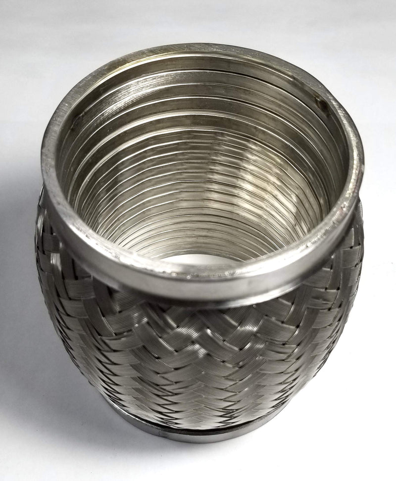 3" Exhaust Flex Coupling Joint Bellow with Interlock Liner - SS304 - Stainless Steel 3" x 4" OAL
