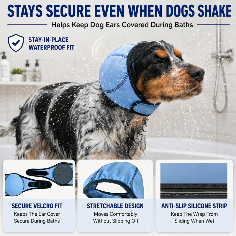 HOFi Waterproof Dog Ear-Covers for Bath: Block 99% of Water from Dog Ears