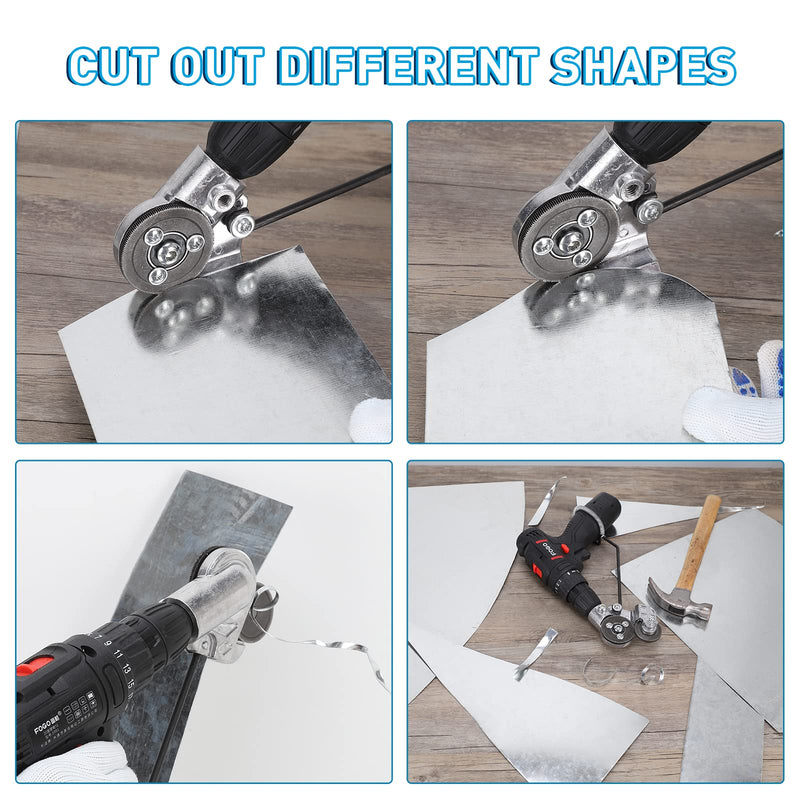 Upgraded Electric Drill Plate Cutter, New Metal Nibbler Drill Cutter Attachment/Adapter, DIY Metal Drill Attachment, Sheet Metal Knife for Cutting Iron, White Sheet, Steel,Copper, Aluminum