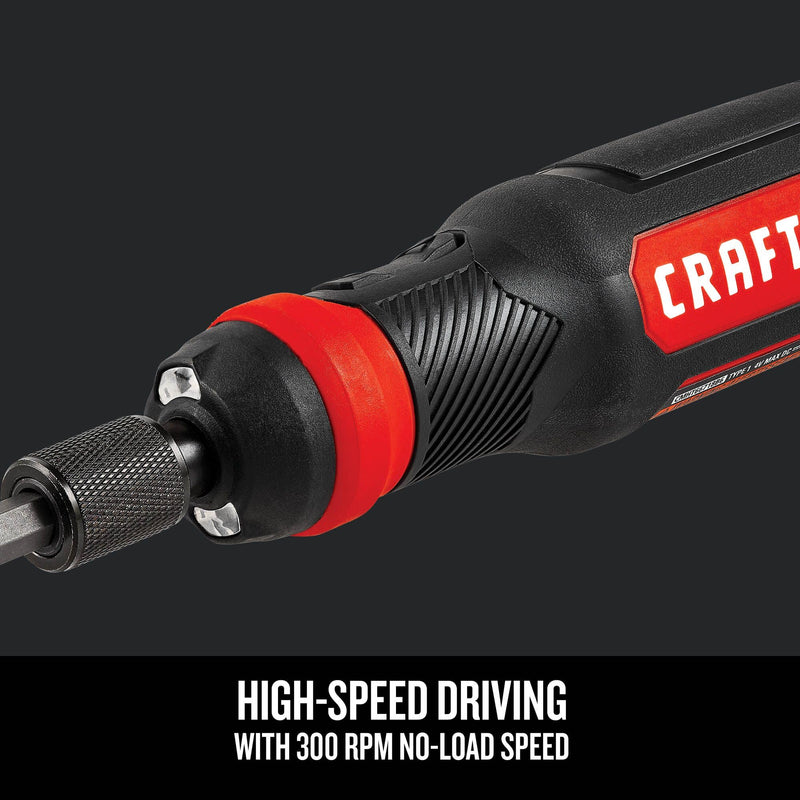 CRAFTSMAN 4V Electric Screwdriver Set, 300 RPM, Micro-USB Charging Port, 3-Stage Battery Charge Indicator (CMHT66718B20)