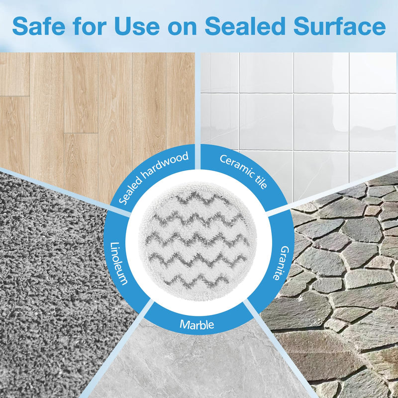 6-Pack 3897A / 3712 Rotating Steam Mop Pads Replacement for Bissell SpinWave SmartSteam Scrubbing Steam Mop 3897A / 3712 Only【Not for Other Models】