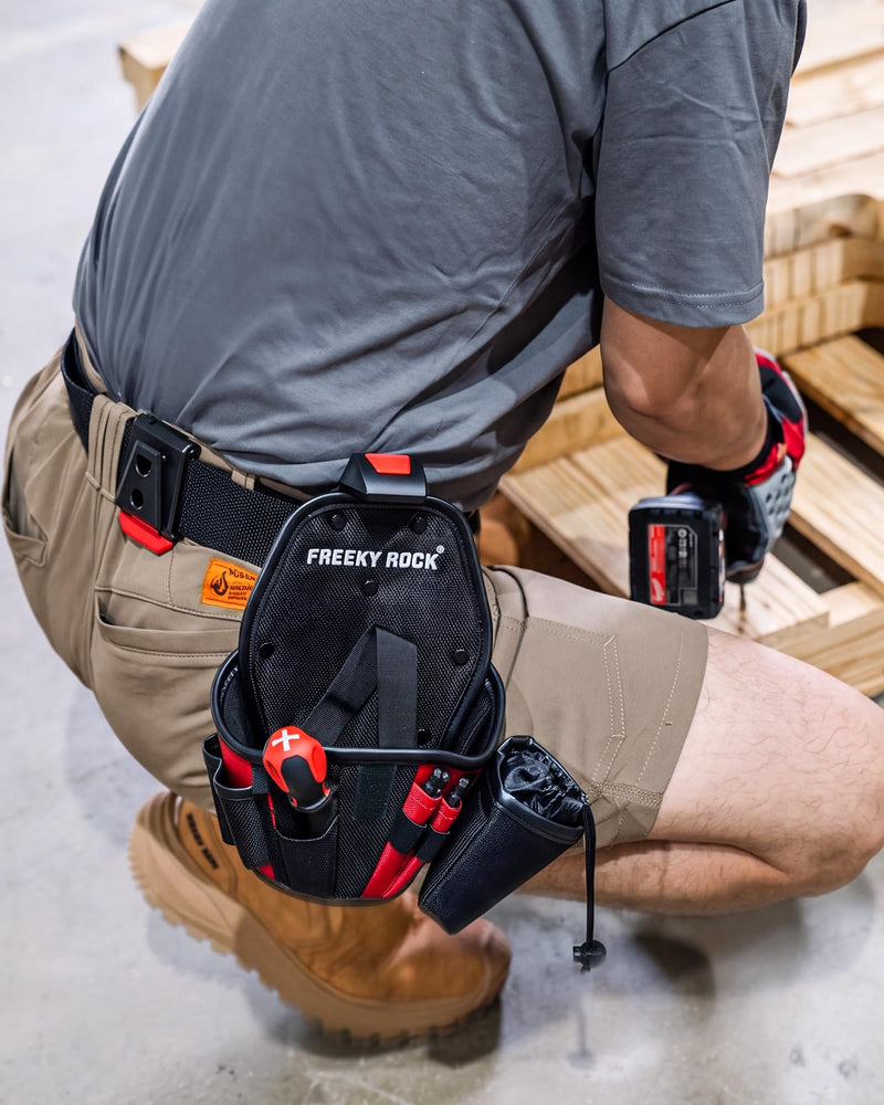 Drill Holster for Tool Belt, Heavy-Duty Impact Driver Tool Pouch with Belt Clip, 1680D Durable Tool Holster with Adjustable Strap for Handyman, Construction Workers, Electrician Drill holster