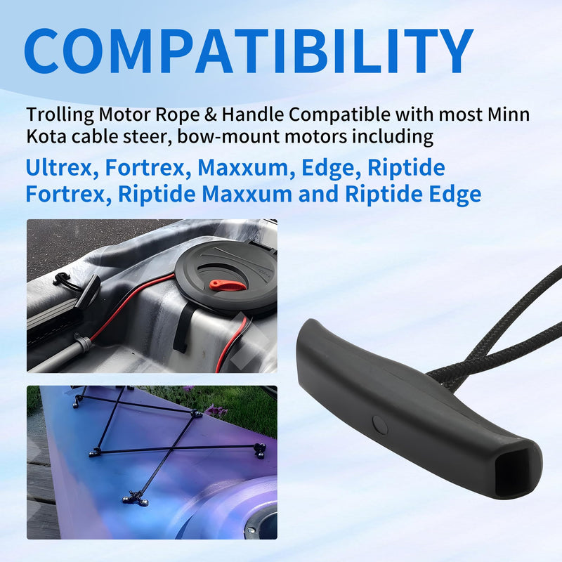2Pcs MKA-45 Trolling Motor Rope & Handle, Lift and Release Rope for Maxxum and Edge Bow-Mount Trolling Motors -Compatible with Minn Kota Trolling Motor Parts,Sports & Outdoors