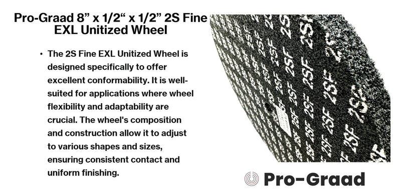 EXL Unitized Wheel, Silicon Carbide, 8" Diameter x 1/2" Wide x 1/2" Arbor, 2S Fine | 15844 | (Pack of 1) 8" x 1/2" x 1/2"