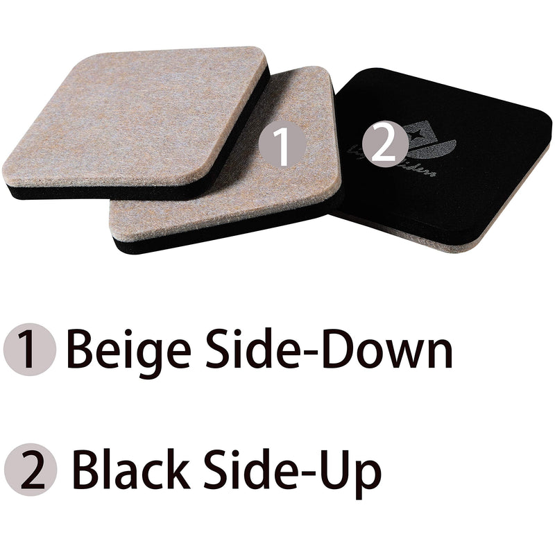 20 Pack 3in.Square Felt Sliders for Hard Surfaces-Felt Furniture Sliders - Heavy Duty Sliders – Reusable Hardwood Floor Sliders -Furniture Moving Sliders-Sofa Sliders Gliders Glides Movers
