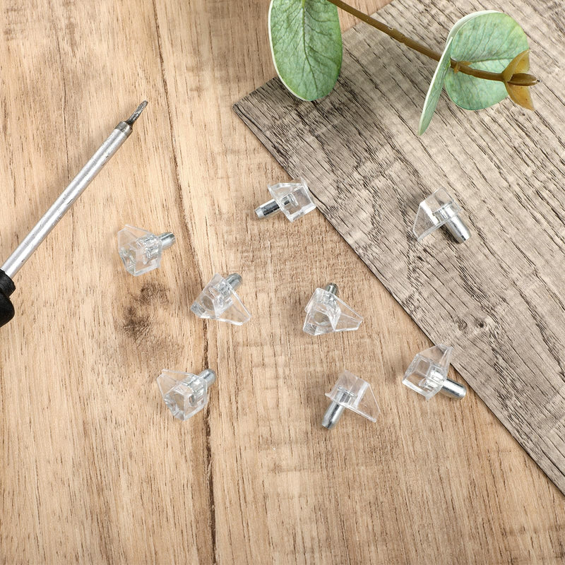 20pcs 3/16 Inch Shelf Support Pegs,Clear Plastic 5mm Shelf Pins,Shelf Support Pins for Wood Shelving,Kitchen,Furniture Shelf Bracket Nail 20Pcs