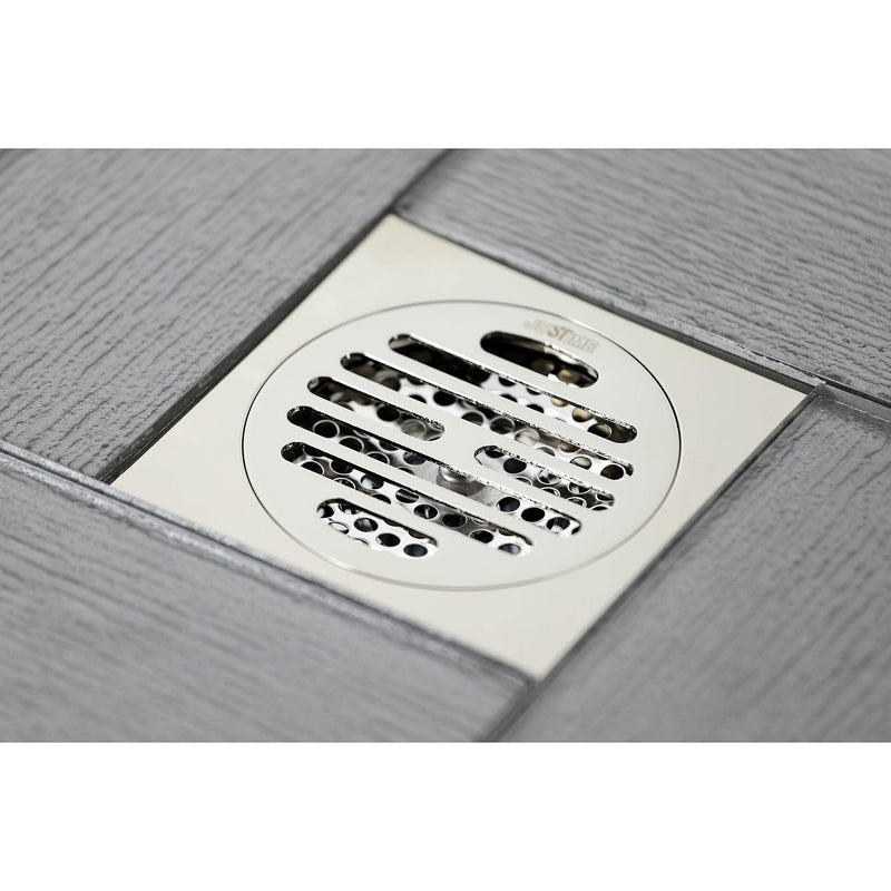 Kingston Brass BSF4262PN Watercourse Shower Drain, Polished Nickel, 3.94 x 3.94 x 1.63