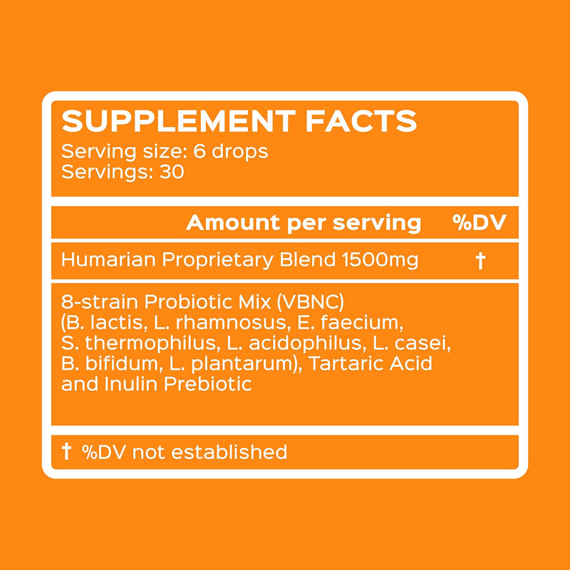 Humarian Probonix Cat Probiotic Drops - 8-Strain Probiotics for Cats to Support Gut Health, Dental Health and More - 45 Billion CFUs - 40-Day Supply - Liver Flavor