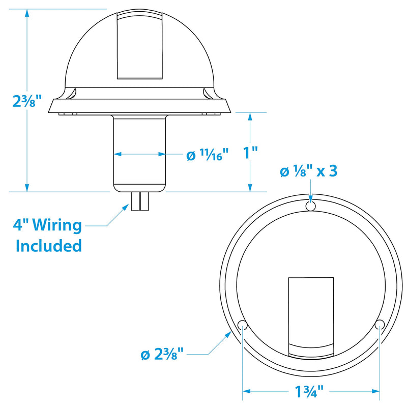 Seachoice Stainless Steel Port and Starboard Side Light Vertical Mount
