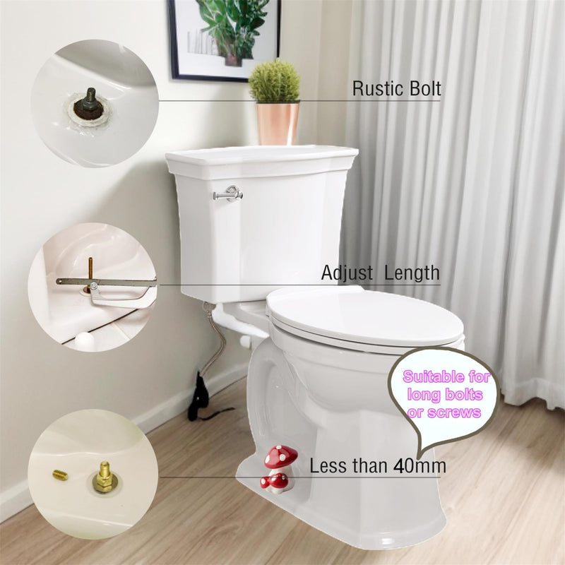 Frog Toilet Floor Bolt Caps, Ceramic Frog Toilet Bolt Caps Cute Bathroom Decor, Fun Animals Themed Gadgets for The Toilet Easy installation (Red Mushroom) Red Mushroom