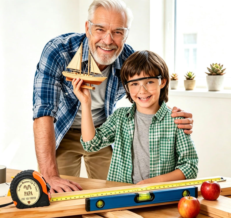 Papa Grandpa Gifts for Fathers Day Tape Measure 25 FT, Father's Day Birthday Gift for Grandpa from Granddaughter Grandson, Best Grandpa Grandfather Presents Useful Stuff, Engraved Measure Tape Tools