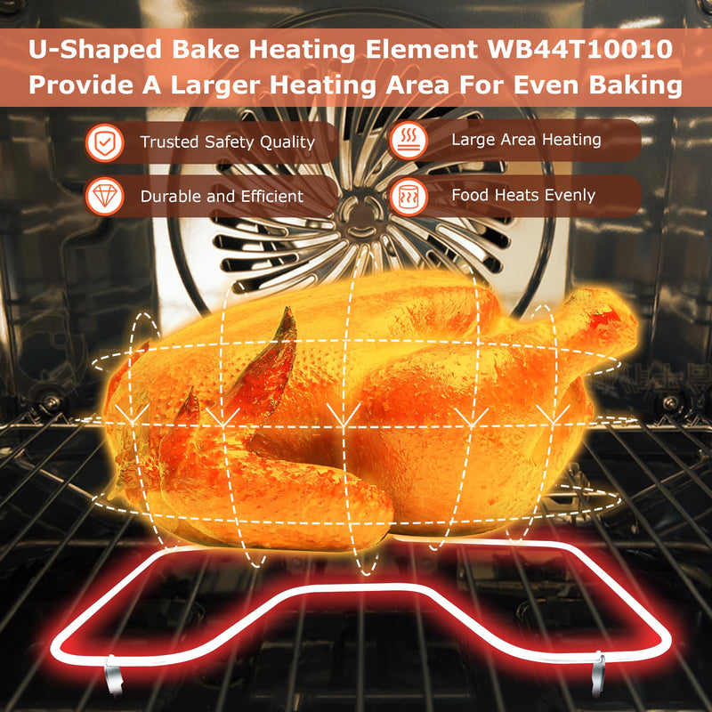 Replacement GE Oven Bottom Heating Element wb44t10010-Compatible with Ge neral Electric Spectra Oven Element By Vypart