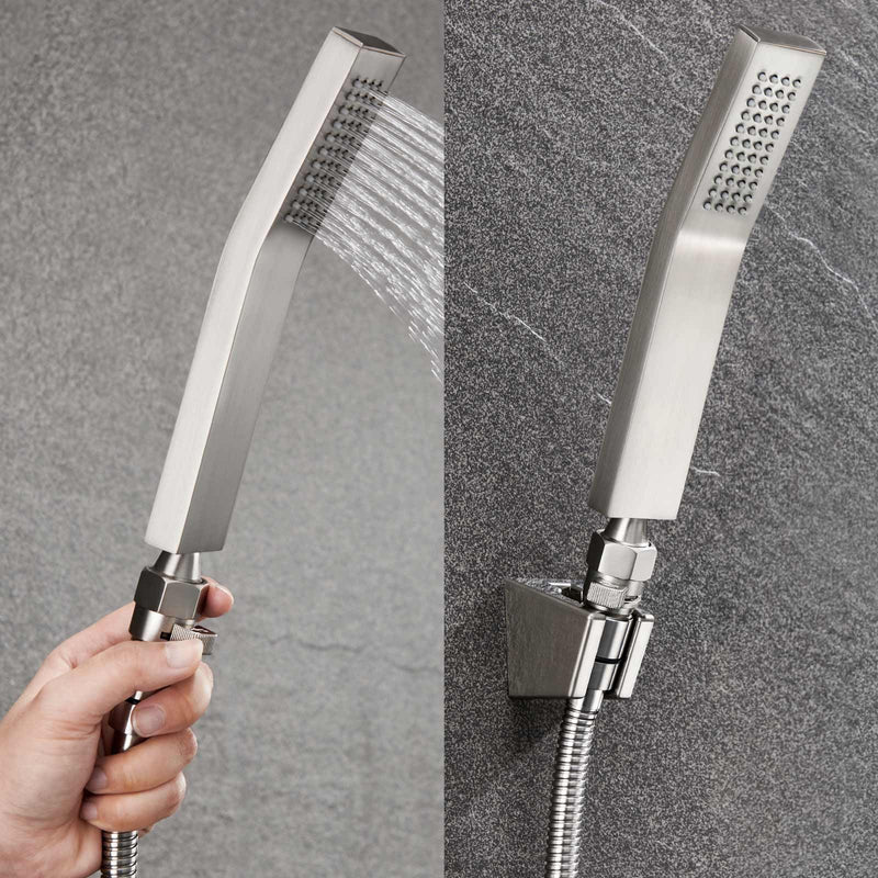Shower Valve, Aomasi Brass Construction Water Flow Restrictor High Pressure Controller Universal Handheld Shower Hose Bidet Sprayer Switch with Lever Handle Brushed Nickel