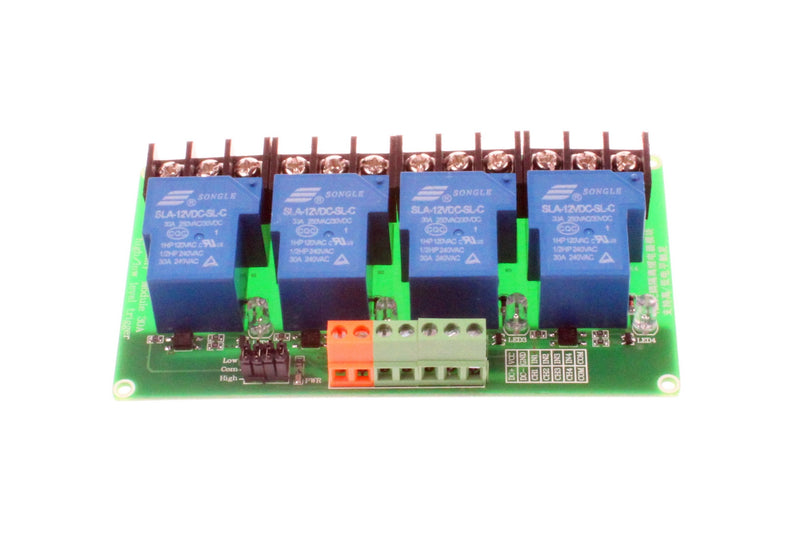 NOYITO 30A 4 Channel Relay Module High Low Level Trigger with Optocoupler Isolation Load DC 30V AC 250V 30A for PLC Automation Equipment Control, Industrial Control (4-Channel 12V) 4-Channel 12V