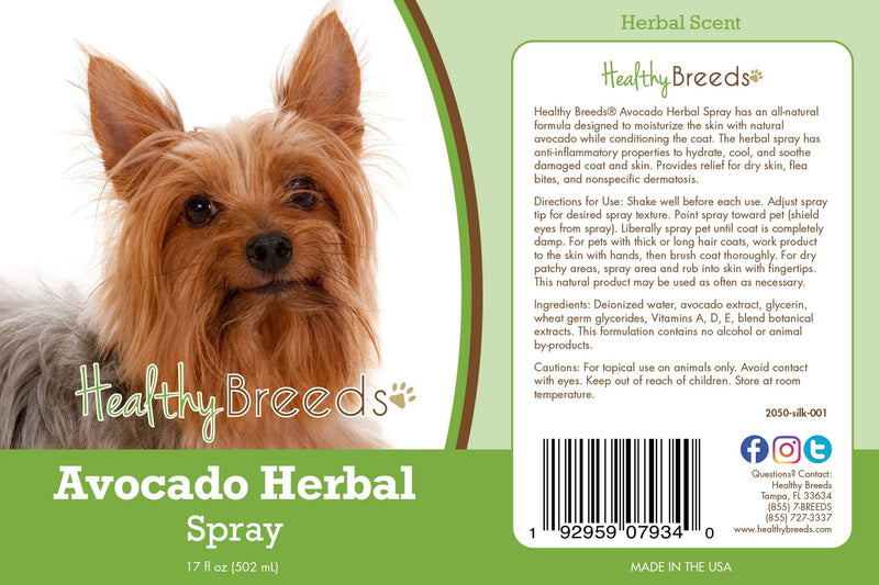 Healthy Breeds Silky Terrier Avocado Herbal Spray 17 oz