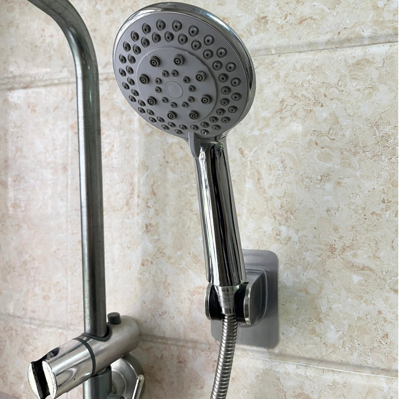 Strong Adhesive and Waterproof Shower Head Holder, Adjustable Handheld Shower Holder Wall Mount Shower Bracket by Lofekea Silver - 1 PACK