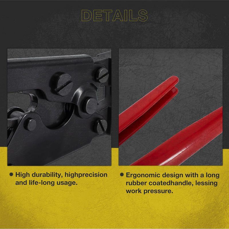 KOTTO Ratchet PEX Crimping Clamp Cinch Tool & Pipe Hose Cutter Meets ASTM 2098 & Stainless Steel Pipe Clamps, Pipe Fitting Tool Kit Sizes 3/8" to 1" - 20 pcs 1/2", 10 pcs 3/4" Clamps With Storage Bag PEX Crimping Tool