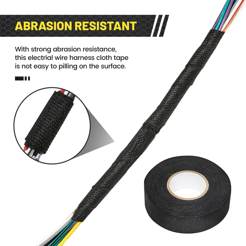 Oyviny Electrical Wire Harness Cloth Tape 1 Inch x 50 Feet Self-Adhesive Wire Loom Cloth Tape for Automobile Electrical and Engine Wire Noise Dampening, Wiring Harness Tape for Audio Wire Harness
