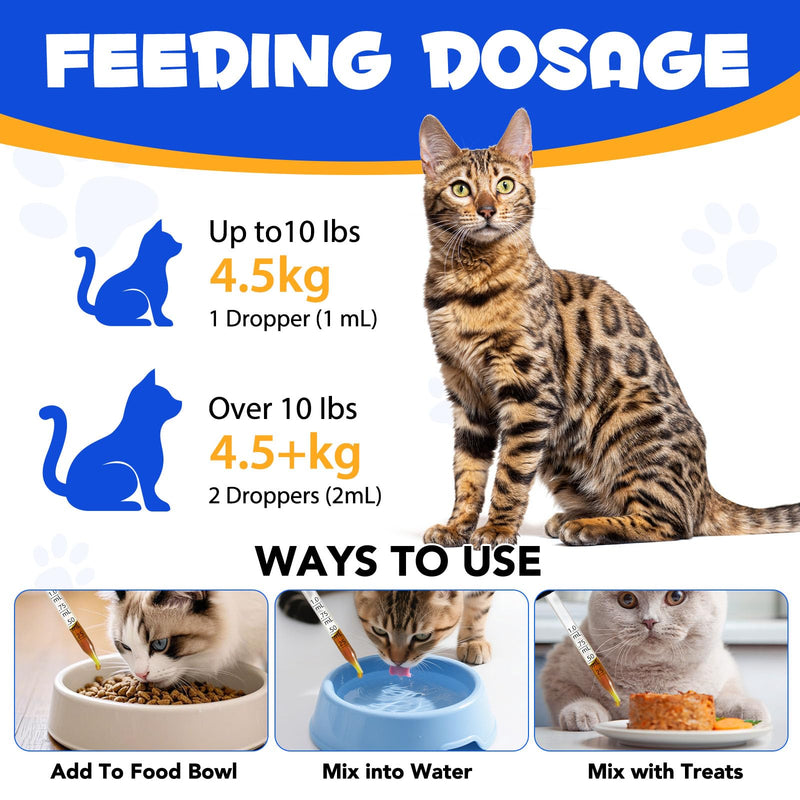 Taurine for Cats,Taurine Liquid Supplement for Cats Supporting Heart, Vision, Overall Vitality & Metabolic Balance 60ml 1PCS