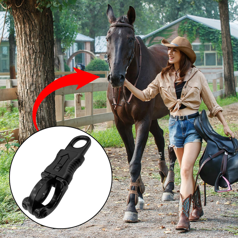 5 Pack Panic Snap Quick Release, Panic Snap with Fixed Eye Zinc Alloy Panic Snap Quick Release Paracord for Get Back Whips, Saddles (Black)