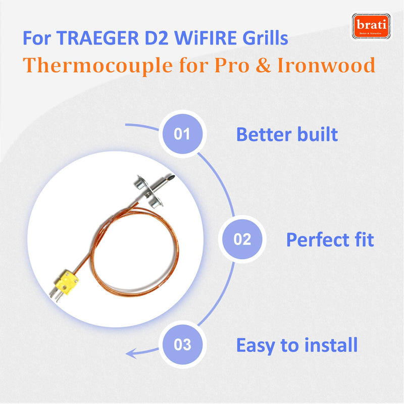D2 Thermocouple Probe for Traeger D2 Pro & Ironwood Grills,KIT0422 Temperature sensor